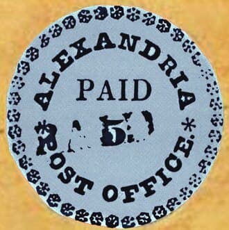 Alexandria Blue Boy Provisional 1846 unique stamp
