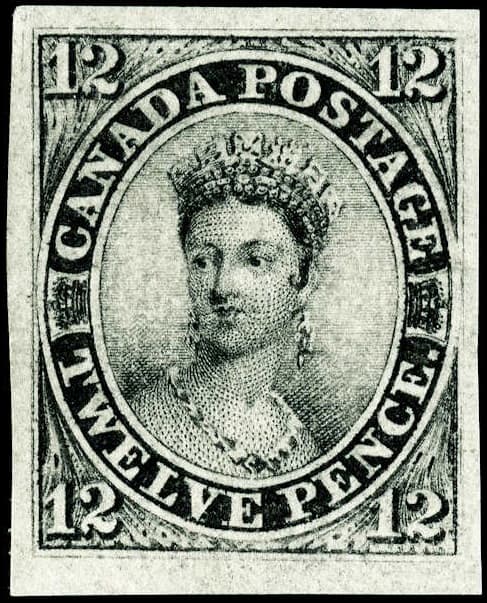 Canada 12-Penny Black 1851 rarity stamp