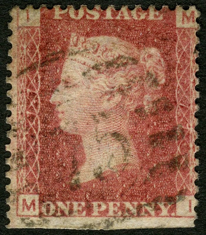 Penny Red Plate 77 rare British stamp
